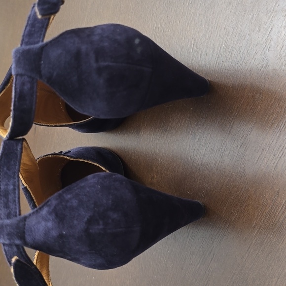 COCLICO Anthropologie Eur 39 / 9 Elegant Plum Purple Suede Women's Heels - Picture 3 of 9